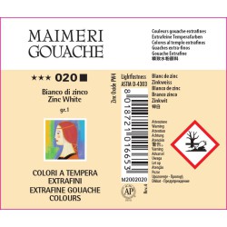 Colori a Tempera extrafine Maimeri Gouache Bianco di Zinco, tubo da 20 ml