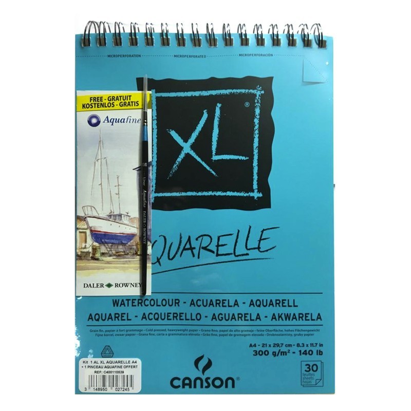 Canson XL Aquarelle - Blocchi di Carta per Acquerello rilegato a spirale - 30 fogli a grana fine da 300 gr. in formato A Canson XL Aquarelle - Blocchi di Carta per Acquerello rilegato a spirale - 30 fogli a grana fine da 300 gr. in formato A