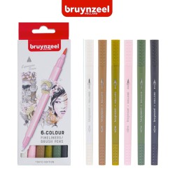 6 Pennarelli colorati doppia punta Bruynzeel assortimento Tokyo