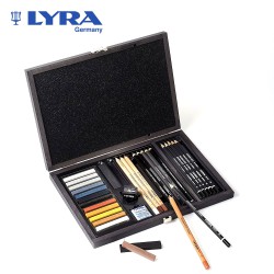 Lyra Rembrandt Drawing Set - Cassetta in legno con 31 strumenti assortiti per Schizzo e Disegno