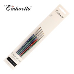 Tintoretto - Set per Decorazione MINIATURE 8206 - 5 pennelli a pelo sintetico in blister