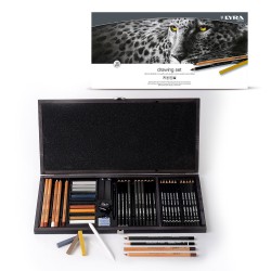 Lyra Rembrandt Drawing Set - Cassetta in legno con 47 strumenti assortiti per Schizzo e Disegno