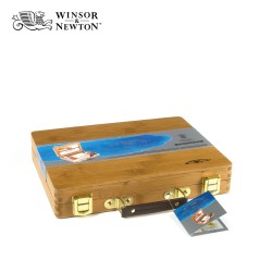 Professional Watercolour Winsor&Newton - Cassetta in legno con 12 mezzi godet, 2 pennelli di martora, 1 blocco di carta 
