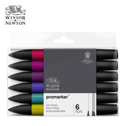 Promarker Winsor&Newton - Set da 6 pennarelli serie Rich Tones