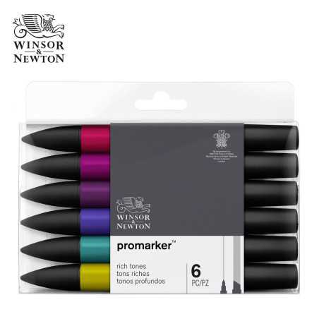 W&N Promarker - Set da 6 pennarelli serie Rich Tones