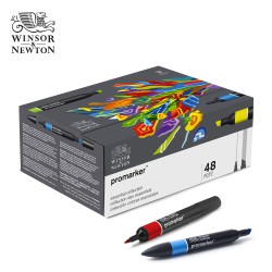 Promarker Winsor&Newton - Set da 48 pennarelli in scatola di cartone