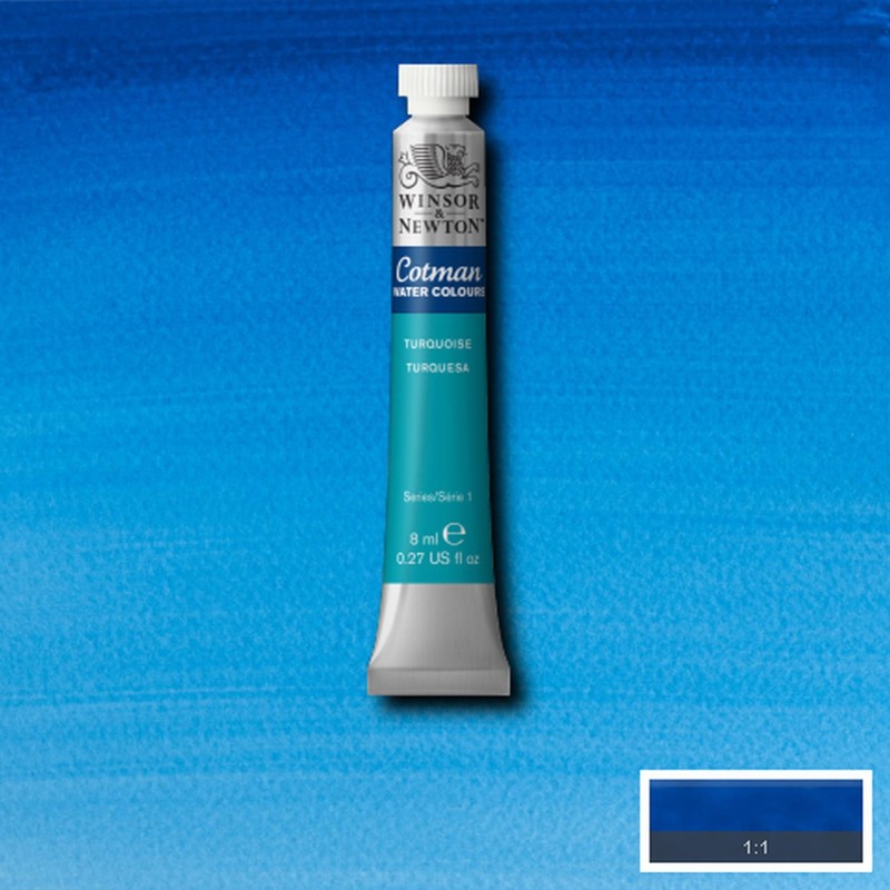 Colori per Acquerello Winsor&Newton Cotman Turchese, tubo da 8 ml Colori per Acquerello Winsor&Newton Cotman Turchese, tubo da 8 ml