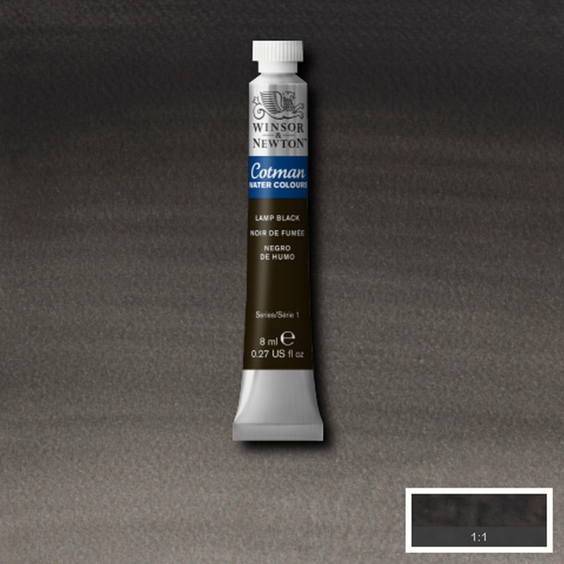 Colori per Acquerello Winsor&Newton Cotman Nero Fumo, tubo da 8 ml