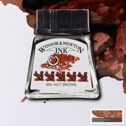 Inchiostro Colorato Winsor&Newton Marrone Nocciola, flacone in vetro da 14  ml