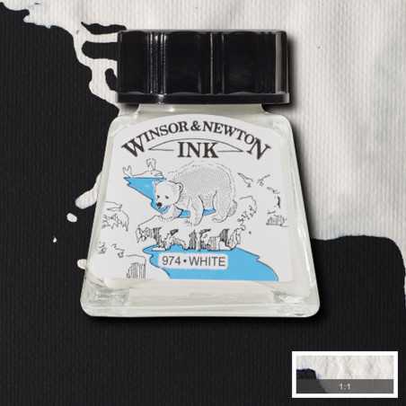 Inchiostro Colorato Winsor&Newton Bianco, flacone in vetro da 14 ml