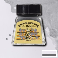 Inchiostro Colorato Winsor&Newton Argento, flacone in vetro da 14 ml