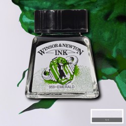 Inchiostro Colorato Winsor&Newton Verde Smeraldo, flacone in vetro da 14 ml