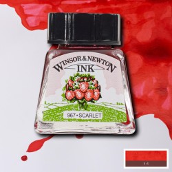 Inchiostro Colorato Winsor&Newton Rosso Scarlatto, flacone in vetro da 14 ml