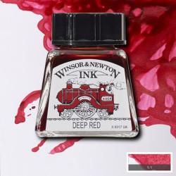 Inchiostro Colorato Winsor&Newton Rosso Scuro, flacone in vetro da 14 ml