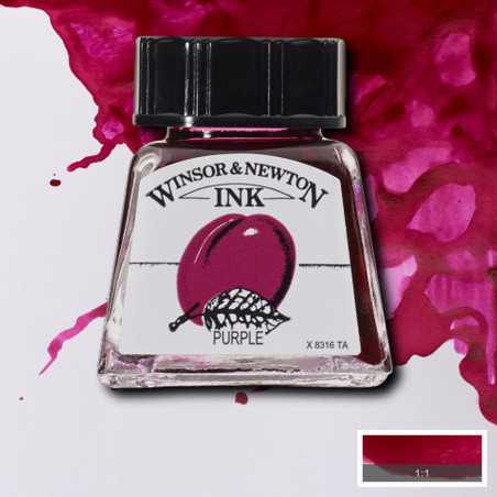 Inchiostro Colorato Winsor&Newton Viola Porpora, flacone in vetro da 14 ml