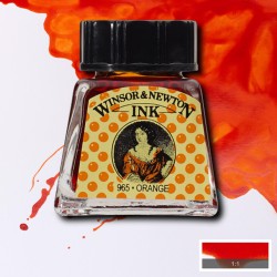 Inchiostro Colorato Winsor&Newton Colore Giallo Arancio, flacone in vetro da 14 ml