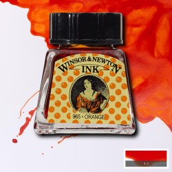 Inchiostro di China Winsor&Newton Arancio, flacone in vetro da 14 ml