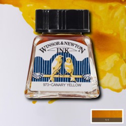 Inchiostro Colorato Winsor&Newton Giallo Canarino, flacone in vetro da 14 ml