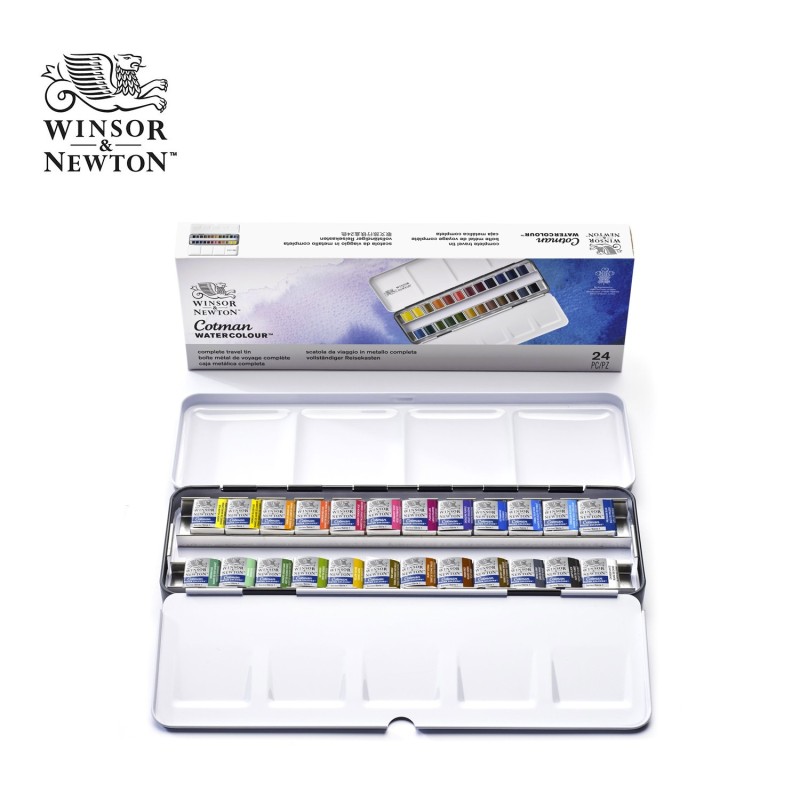 Bellearti-it-Sketcher-Scatola-in-Metallo-con-24-mezzi-Godet-Cotman-Winsor-Newton Bellearti-it-Sketcher-Scatola-in-Metallo-con-24-mezzi-Godet-Cotman-Winsor-Newton