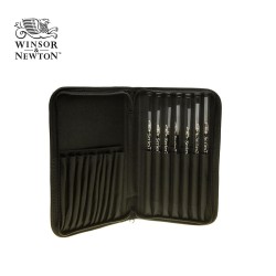Astuccio con pennelli Serie 7 Miniature Winsor&Newton: 7 pennelli tondi a pelo corto in martora Kolinsky