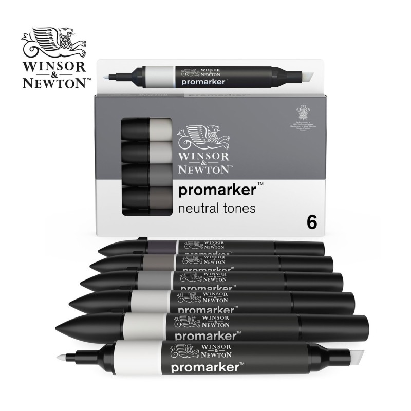 Promarker Winsor&Newton - Set da 6 pennarelli serie Neutral Tones  