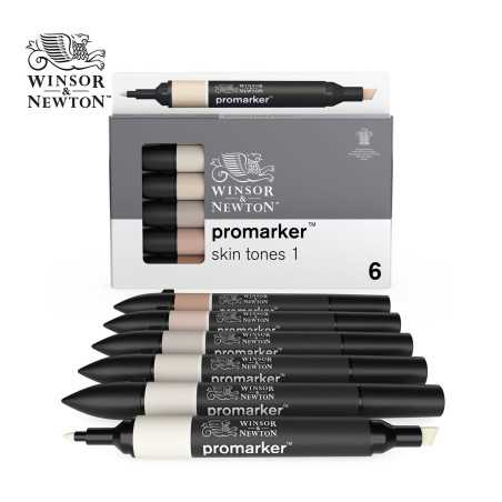 W&N Promarker - Set da 6 pennarelli serie Skin Tones 1