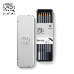 Winsor&Newton Studio Collection - Set di 6 matite da disegno in scatola di metallo