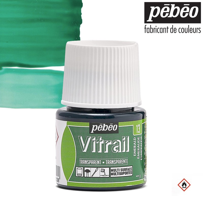 COLORI VITRAIL PER VETRO TRASPARENTI PEBEO 45 ML COLORE VETRI