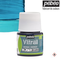 Pébéo Vitrail - Colore per vetro trasparente Turchese (17) flacone da 45 ml