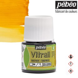 Pébéo Vitrail - Colore per vetro trasparente Giallo (014) flacone da 45 ml