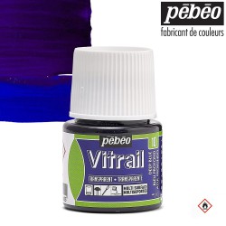 Pébéo Vitrail - Colore per vetro trasparente Blu intenso (010) flacone da 45 ml