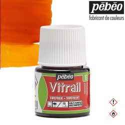 Pébéo Vitrail - Colore per vetro trasparente Arancio (016) flacone da 45 ml