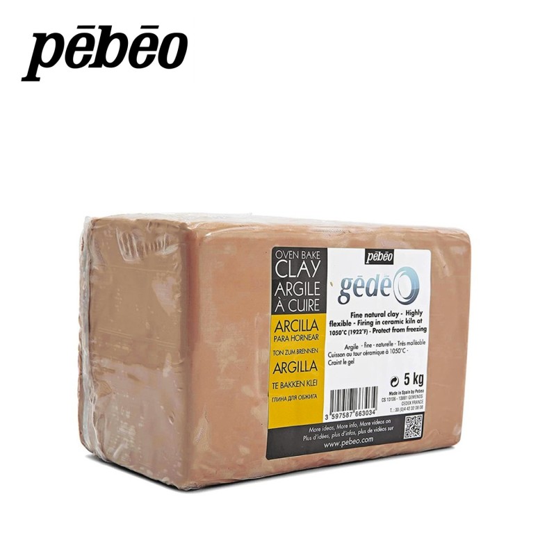 Pébéo - Argilla rossa per modellare Gédéo - Panetto da 5 kg