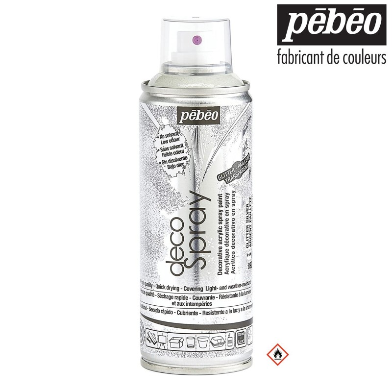 Pébéo Deco Spray - Gesso universale bianco a base d'acqua. Bombola spray da 200 ml