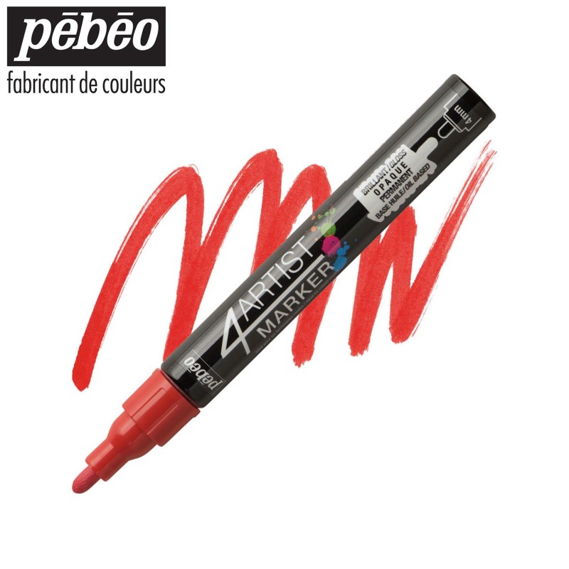 Pébéo 4Artist Marker - Pennarello ad olio - Rosso punta da 4 mm