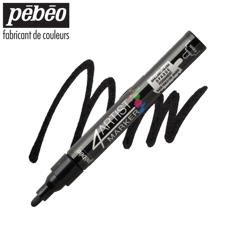 Pébéo 4Artist Marker - Pennarello ad olio - Nero punta da 4 mm Pébéo 4Artist Marker - Pennarello ad olio - Nero punta da 4 mm