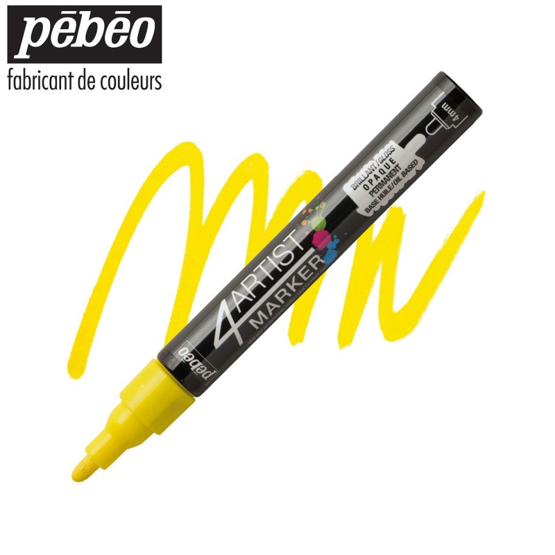 Pébéo 4Artist Marker - Pennarello ad olio - Giallo punta da 4 mm Pébéo 4Artist Marker - Pennarello ad olio - Giallo punta da 4 mm