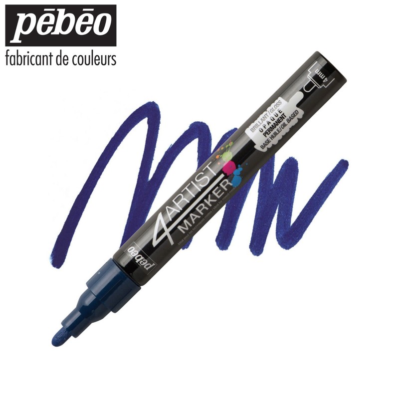 Pébéo 4Artist Marker - Pennarello ad olio - Blu scuro punta da 4 mm Pébéo 4Artist Marker - Pennarello ad olio - Blu scuro punta da 4 mm