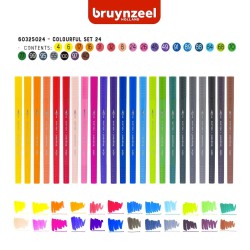 Bruynzeel Fineliner Brush Pen - Set 24 pennarelli a doppia punta in colori assortiti