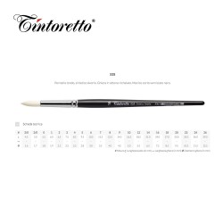 Pennelli Tintoretto - Tondo in Setola Sintetica Extra Avorio - Serie 535