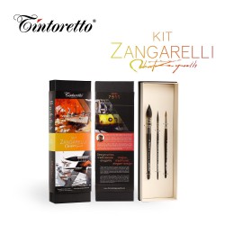 Tintoretto Set ZANGARELLI 7911 - 3 pennelli per acquerello a manico corto in cofanetto di cartone