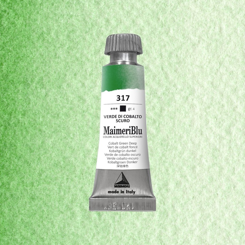 Acquerelli Maimeri Blu - Tubo da 12 ml. - Verde di cobalto scuro (317)