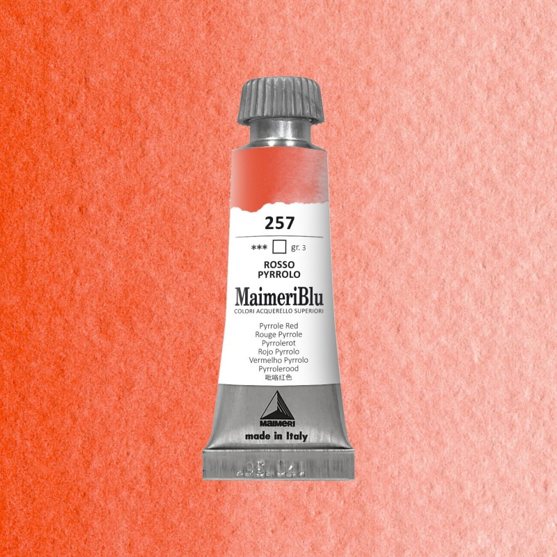 Acquerelli Maimeri Blu - Tubo da 12 ml. - Rosso pyrrolo (257)