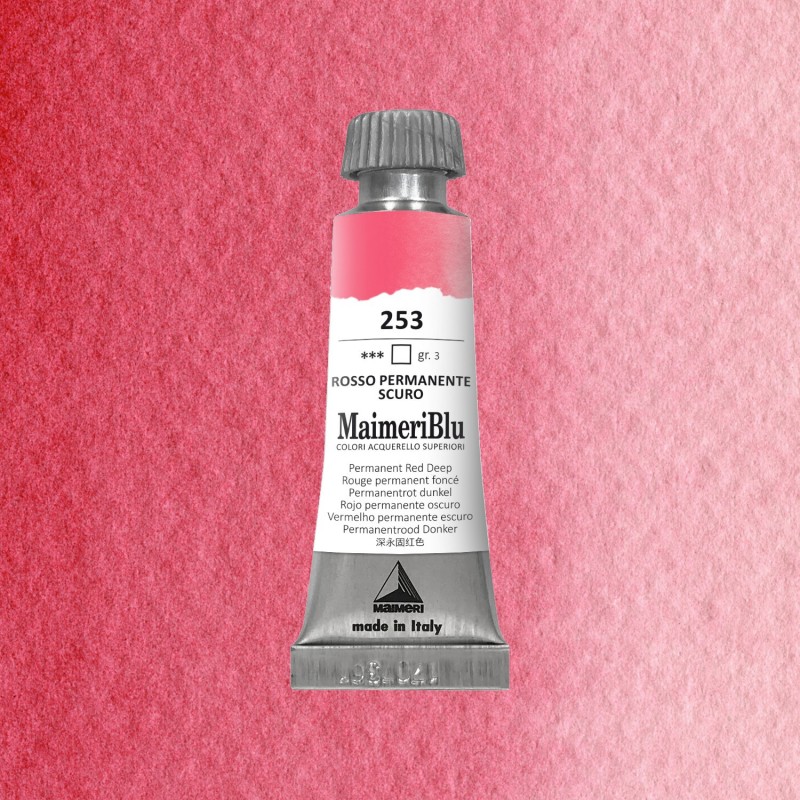 Acquerelli Maimeri Blu - Tubo da 12 ml. - Rosso permanente scuro (253)