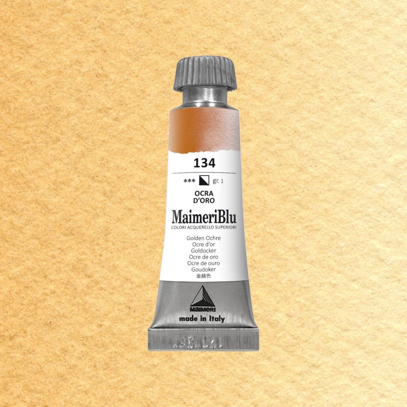 Acquerelli Maimeri Blu - Tubo da 12 ml. - Ocra d'oro (134)