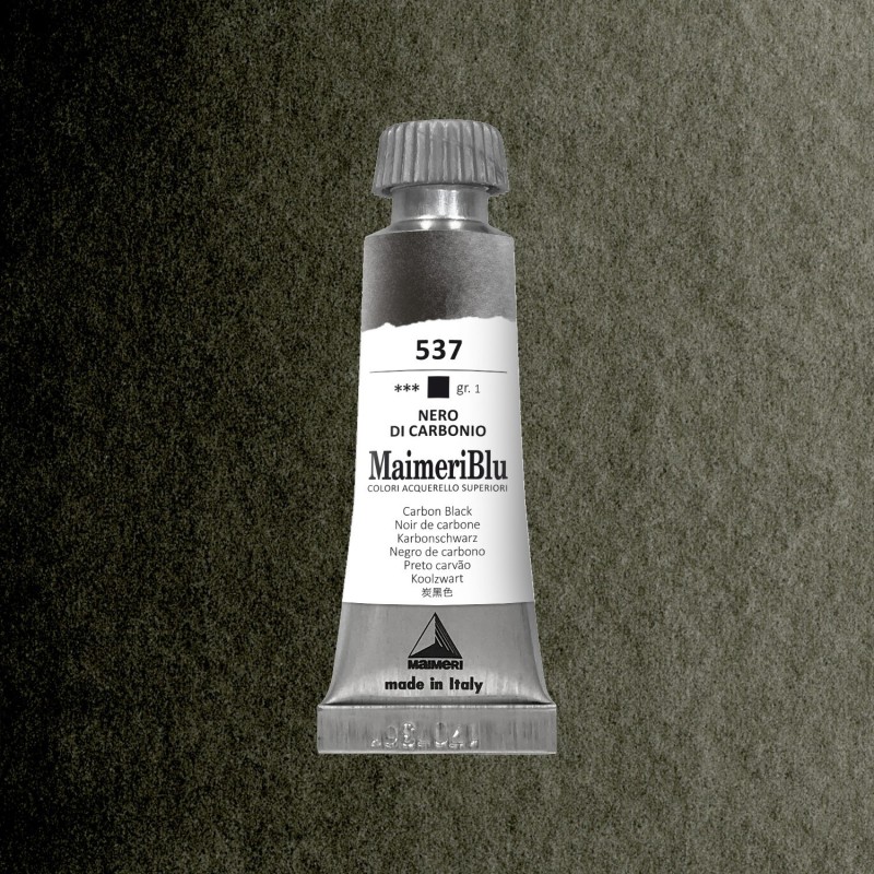 Acquerelli Maimeri Blu - Tubo da 12 ml. - Nero di carbonio (537) Acquerelli Maimeri Blu - Tubo da 12 ml. - Nero di carbonio (537)