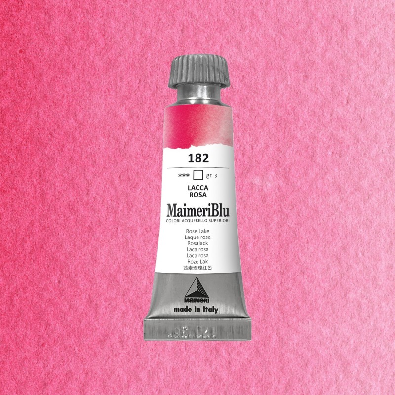 Acquerelli Maimeri Blu - Tubo da 12 ml. - Lacca rosa (182) Acquerelli Maimeri Blu - Tubo da 12 ml. - Lacca rosa (182)