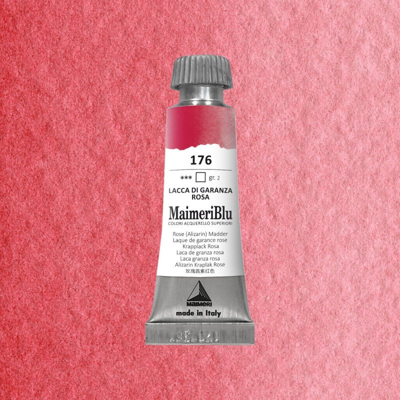 Acquerelli Maimeri Blu - Tubo da 12 ml. - Lacca di garanza rosa (176) Acquerelli Maimeri Blu - Tubo da 12 ml. - Lacca di garanza rosa (176)