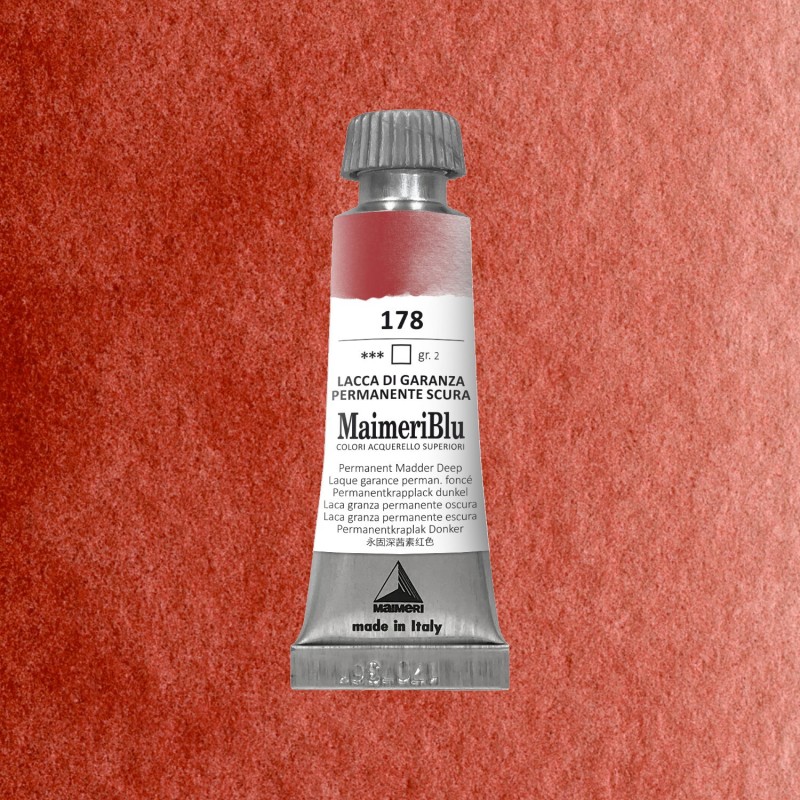 Acquerelli Maimeri Blu - Tubo da 12 ml. - Lacca di garanza permanente scura (178) Acquerelli Maimeri Blu - Tubo da 12 ml. - Lacca di garanza permanente scura (178)