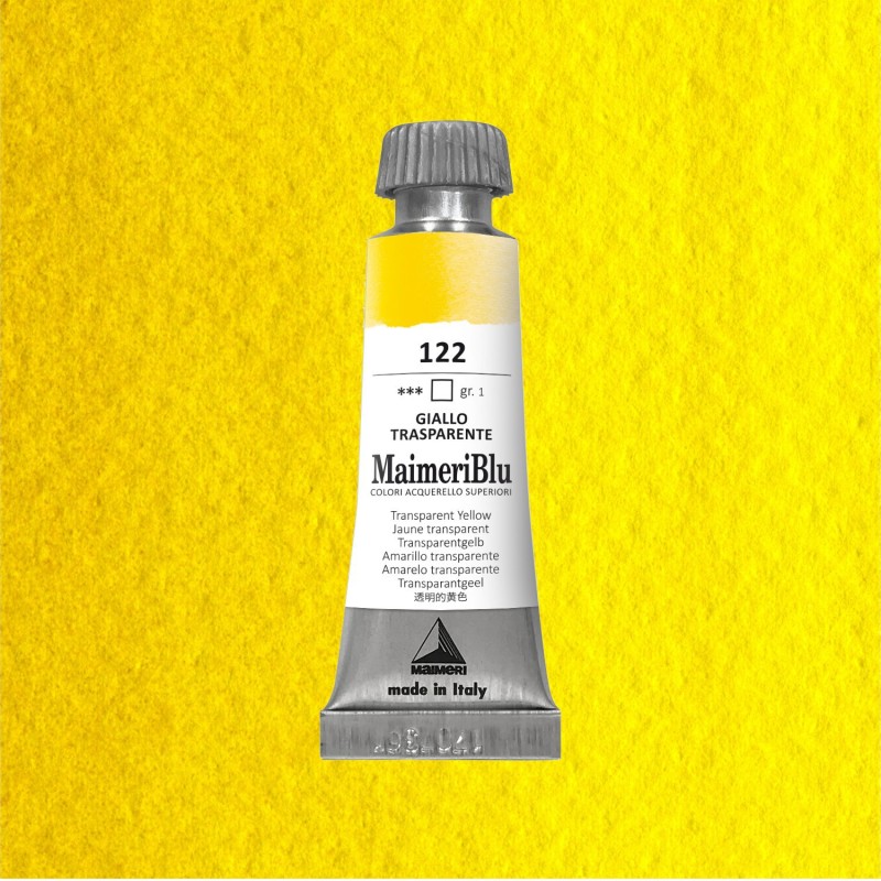 Acquerelli Maimeri Blu - Tubo da 12 ml. - Giallo trasparente (122)